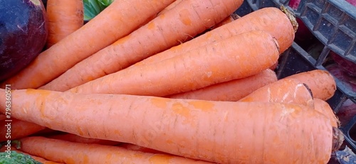 Close up of Carrots in the market