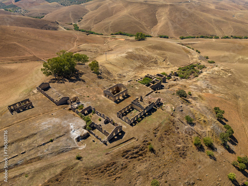 Abandoned surroundings of the Castillo mine, in Las Navas de Tolosa, in La Carolina (Jaén, Andalusia, Spain)