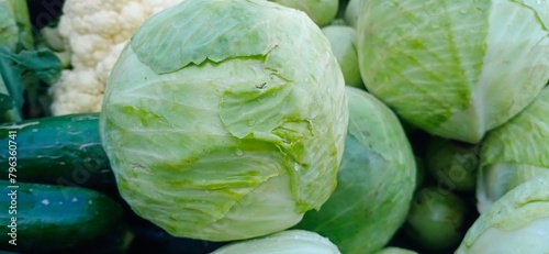 Close up of  Cabbage in the market