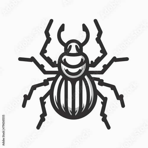 Tick insect icon, pest control, parasites extermination and disinsection service, isolated vector. Tick or mite insect, health sanitary and encephalitis parasite pest control symbol