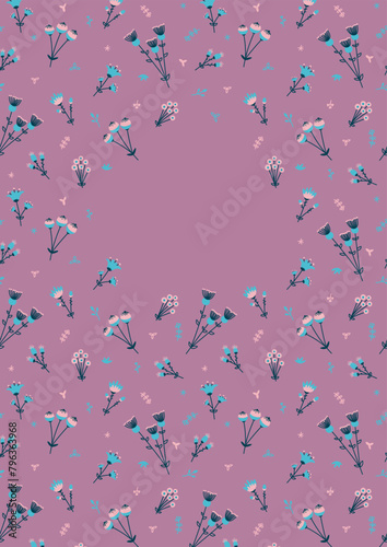 Vector note book cover with flowers in cartoon style and cute elements decorated