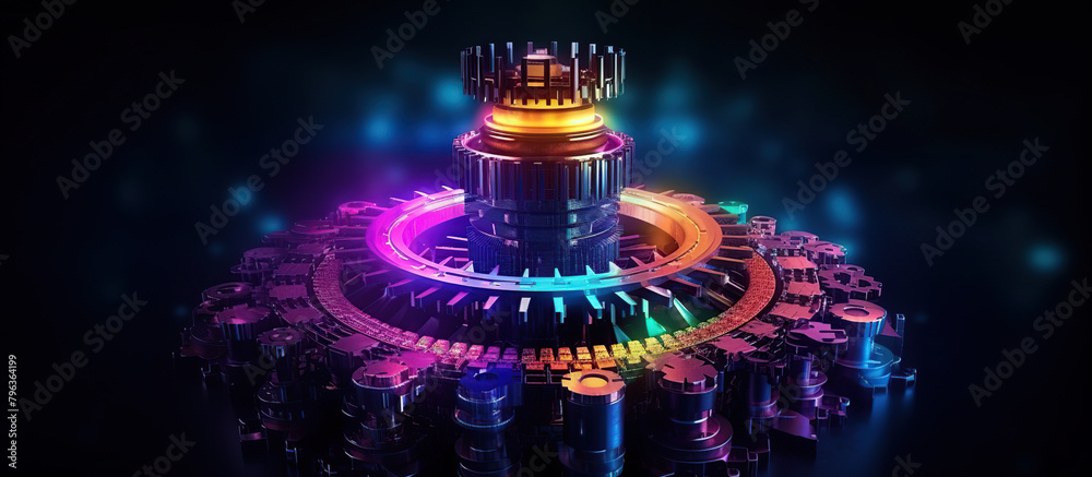 Computer algorithm computer code concept light bulb and gear Stock ...