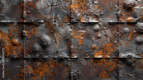 Rusty metal background. Old rusty metal texture. 3d rendering photo