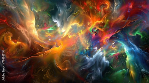 Abstract futuristic magic background in colorful dynamic shades that evokes inspiration