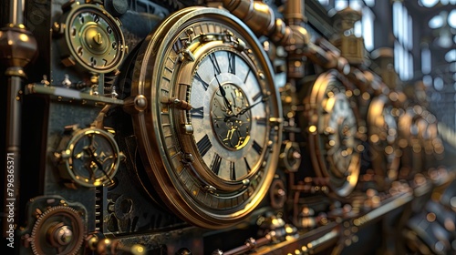 Antique clock and modern timing circuits maintaining perfect precision © AI Farm