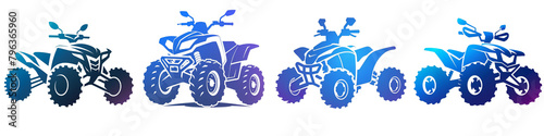 Quad Bike clipart collection, symbol, logos, icons isolated on transparent background