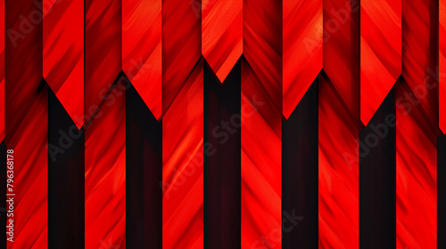 Fiery red chevrons ignite against bold stripes, infusing passion into the scene.