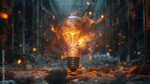 flame of light bulb