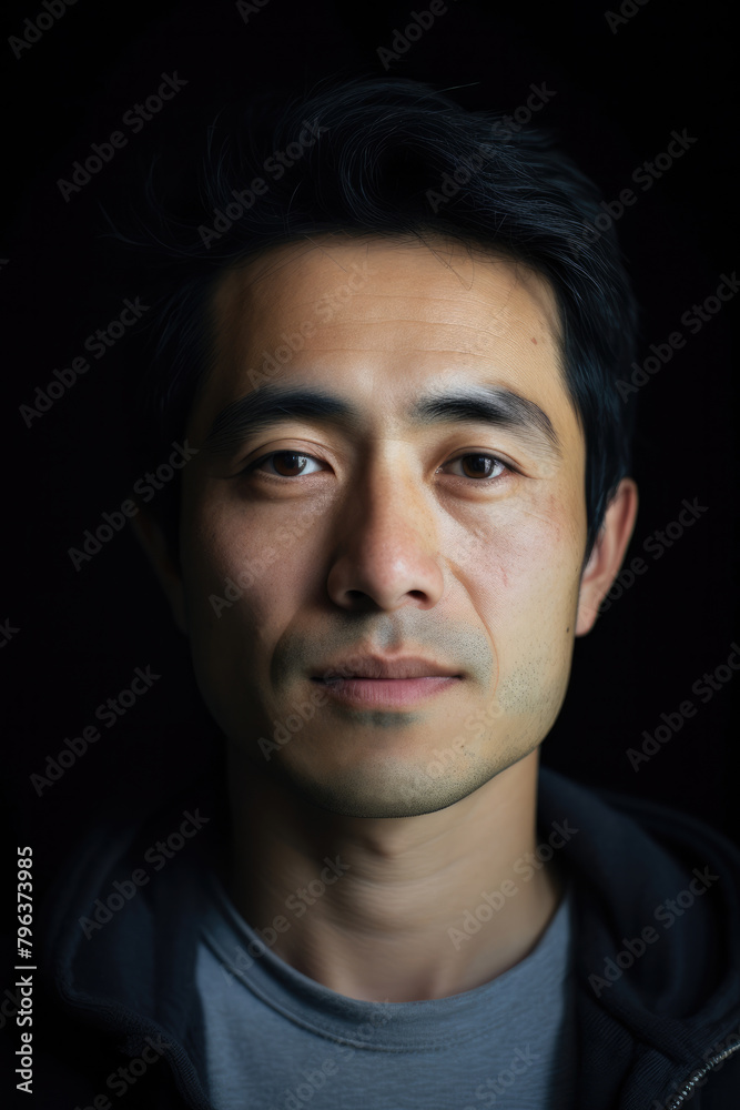 Obraz premium 男, 男性, 顔のアップ, ポートレート, 淡い光, male, men, face close-up, portrait, pale light