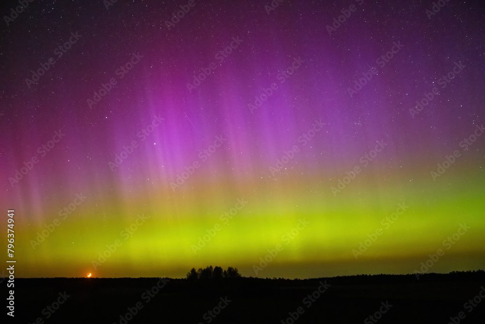 Aurora borealis in northern lights, Lithuania