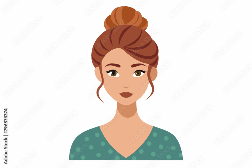 Mom messy bun hair style color and black silhouette. Mom messy bun hair style color and black silhouette.