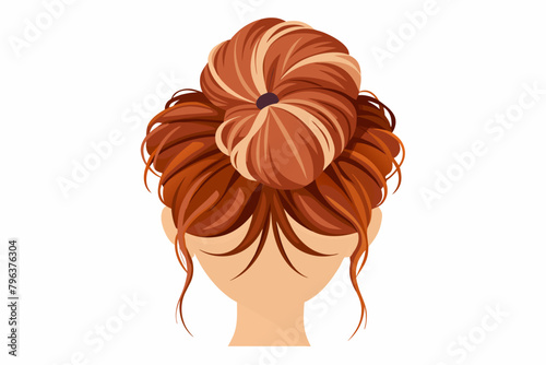 Mom messy bun hair style color and black silhouette.