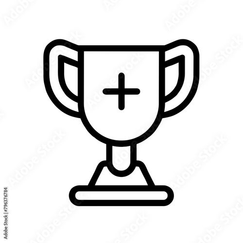 Trophy with Plus Sign Icon, Positive Results and Winning Strategy