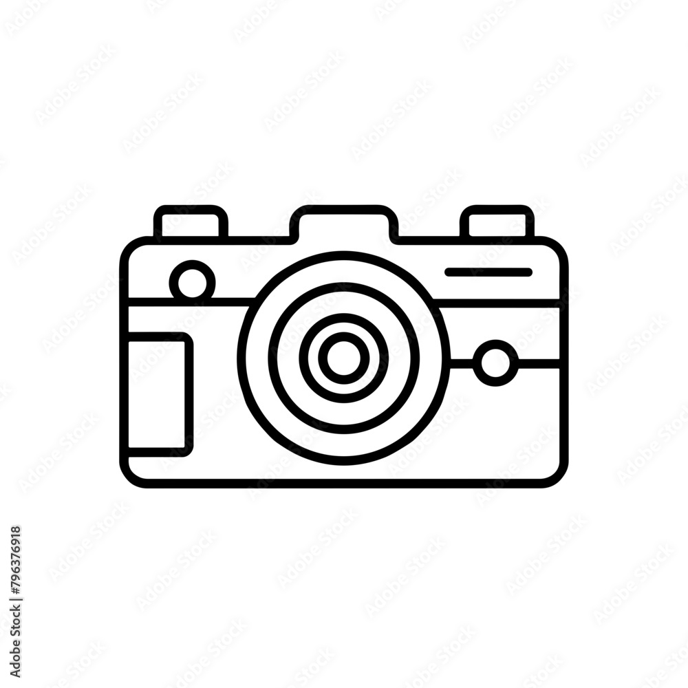 Camera Line Icon, Content Creation Camera Line Icon, Content Creation