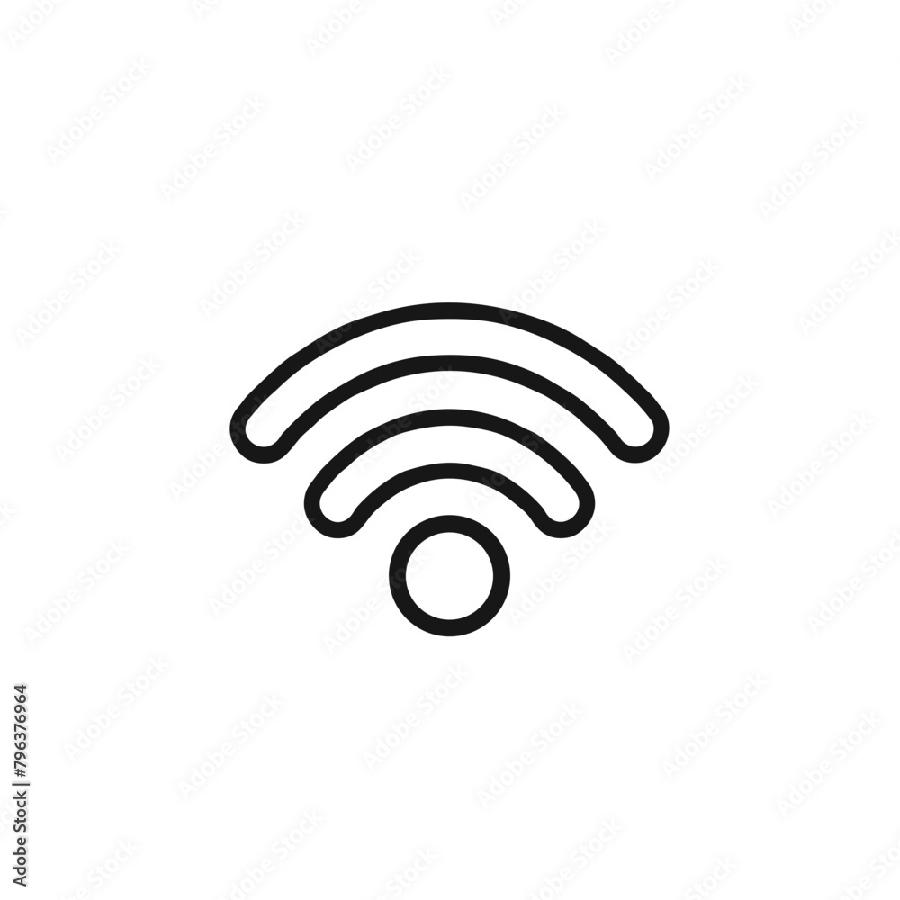 Minimalist Wi-Fi Signal Icon, Digital Connectivity Theme Minimalist Wi-Fi Signal Icon, Digital Connectivity Theme