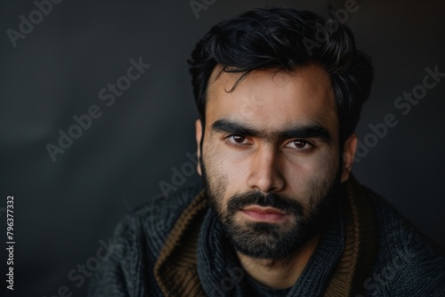 Indian Male Model in a Suit - Stock Image with Clean-Colored Wall - AI-Generated. Beautiful simple AI generated image in 4K, unique.