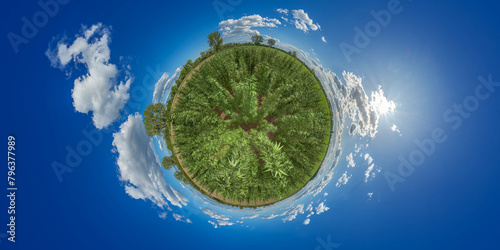 cannabis stevia hemp drug plantation field 360° little planet (ID: 796377989)