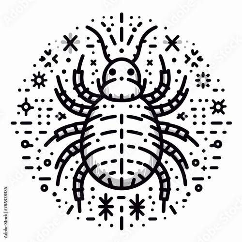 Dust mite  linear icon. Line with editable stroke