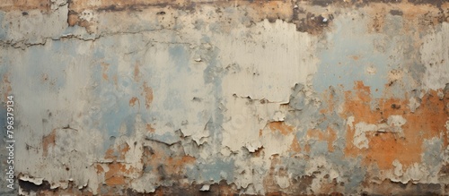Rusted wall showing blue and orange paint