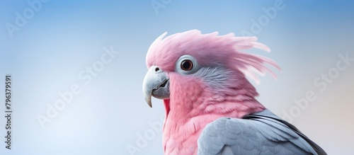 Pink and grey bird with raised crest © HN Works