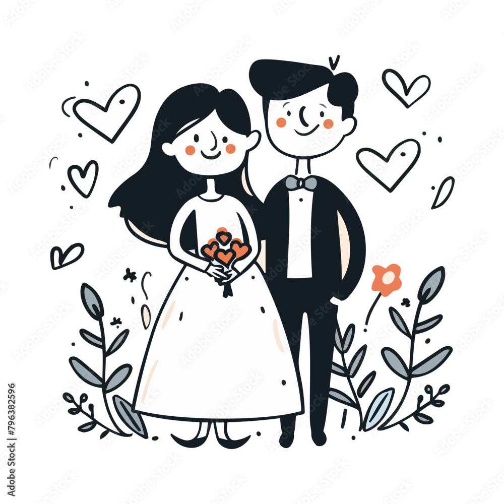 a couple is standing in front of a heart shaped frame. a couple is standing in front of a heart shaped frame.