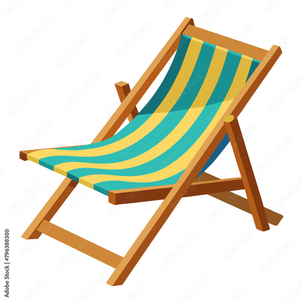 vacation beach chair, icon, vector illustration