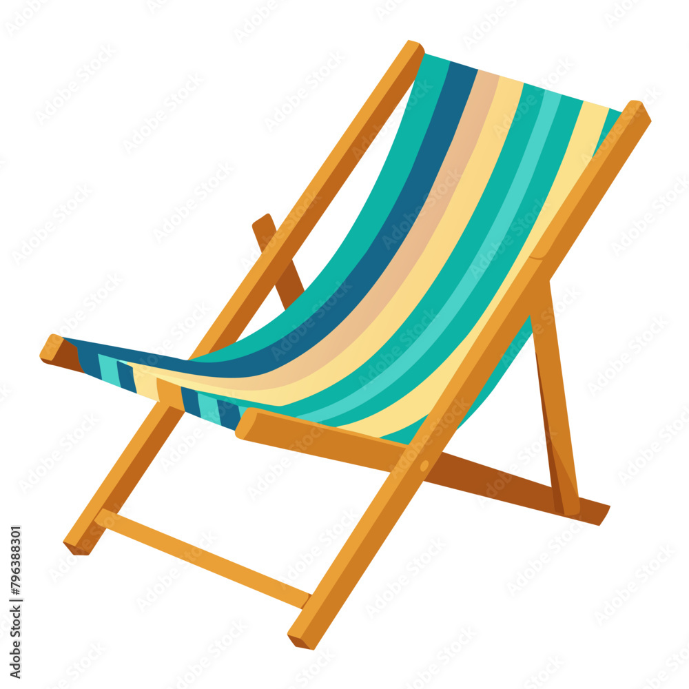vacation beach chair, icon, vector illustration