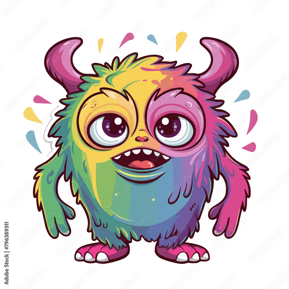 Cute Kawaii Monster - Funny Cartoon Animal Vector Illustration (EPS 10) full color