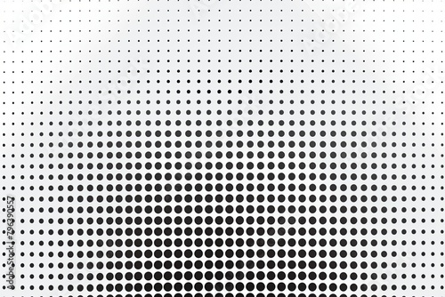 Silver pop art background in retro comic style with halftone dots, vector illustration of backdrop with isolated dots blank empty with copy space