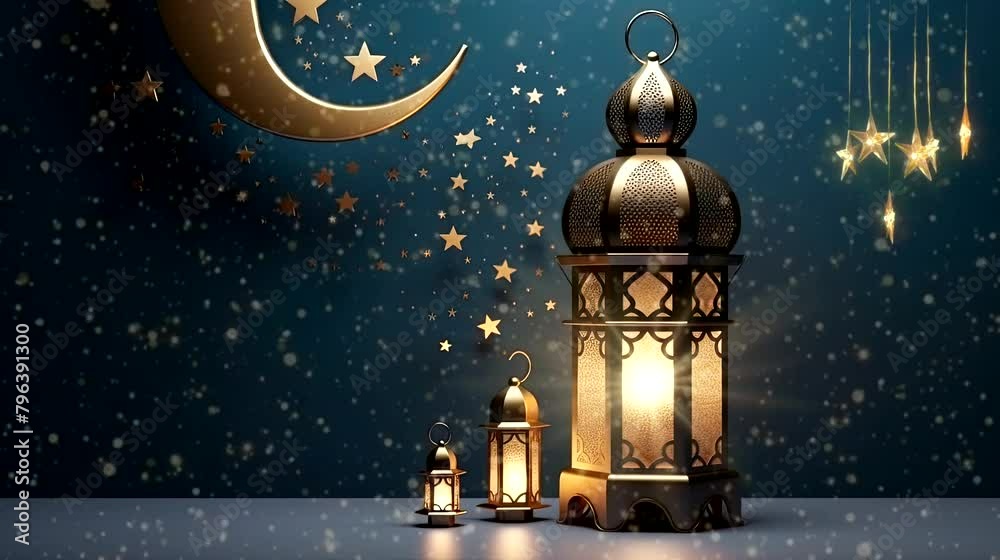lantern in the ramadhan night. seamless looping time-lapse virtual 4k video animation background lantern in the ramadhan night. seamless looping time-lapse virtual 4k video animation background