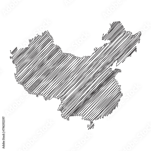 china thread map line vector illustration