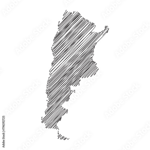 argentina thread map line vector illustration