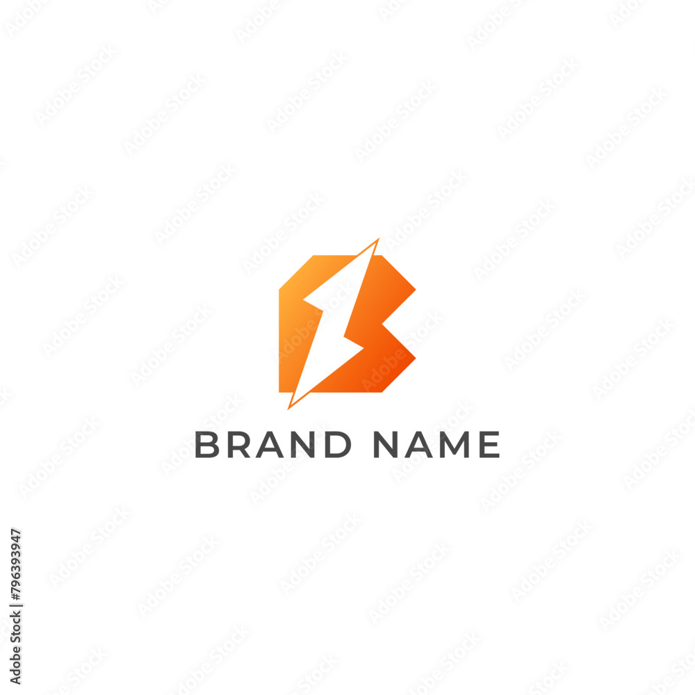 ILLUSTRATION LETTER B WITH LIGHTNING FLASH POWER GRADIENT COLOR SIMPLE LOGO ICON TEMPLATE DESIGN VECTOR ILLUSTRATION LETTER B WITH LIGHTNING FLASH POWER GRADIENT COLOR SIMPLE LOGO ICON TEMPLATE DESIGN VECTOR