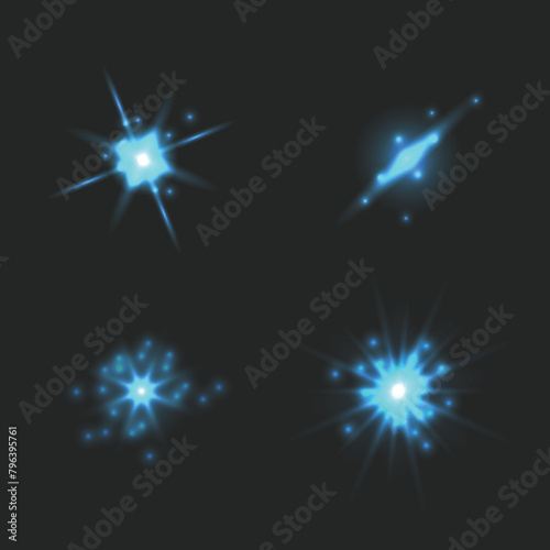 Realistic Burst of Light Isolated on Dark Background