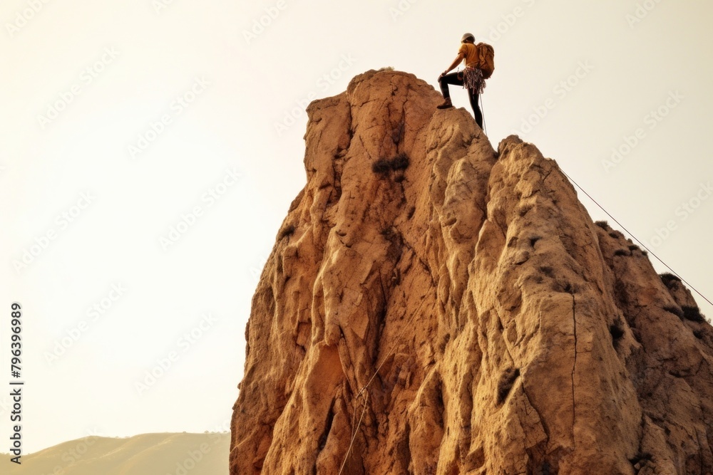 Man hard climb mountain recreation adventure climbing.