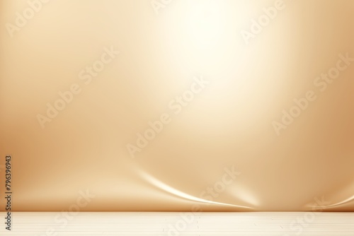 Tan foil metallic wall with glowing shiny light  abstract texture background blank empty with copy space
