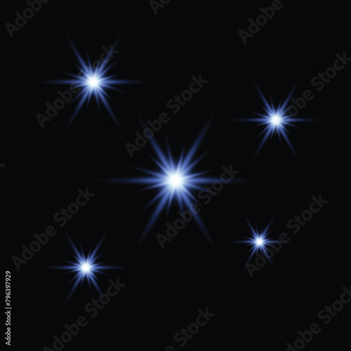 Realistic Burst of Light Isolated on Dark Background
