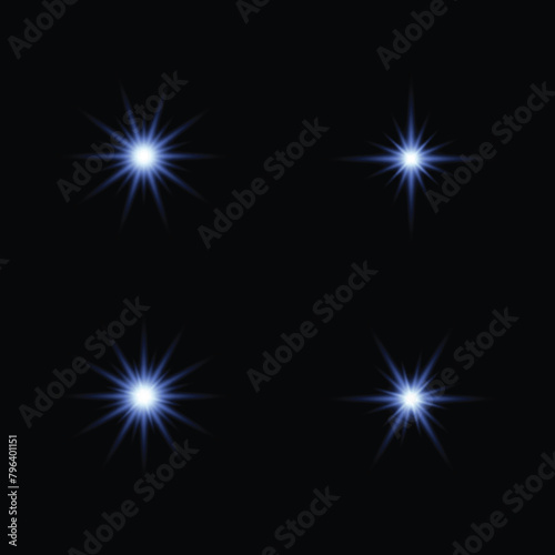 Realistic Burst of Light Isolated on Dark Background