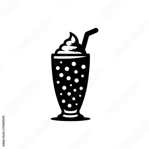 Silhouette of a Refreshing Milkshake - Graphic Design Essential, Minimallest Milkshake Vector
