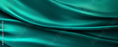 Teal foil metallic wall with glowing shiny light, abstract texture background blank empty with copy space 