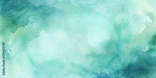 Teal watercolor background texture soft abstract illustration blank empty with copy space 