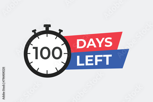 100 days to go countdown template. 100 day Countdown left days banner design. 100 Days left countdown timer
