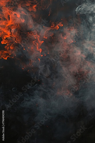 a black wallpaper with a slight red/orange glow and mist  © Nica