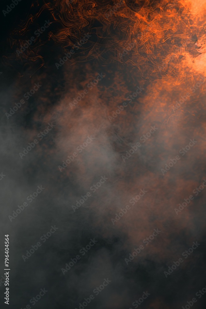 a black wallpaper with a slight red/orange glow and mist