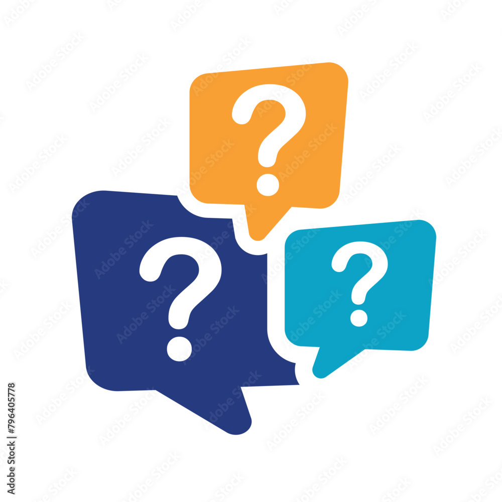 Illustration of exclamation and question mark in speech bubble, icon. Illustration of exclamation and question mark in speech bubble, icon.