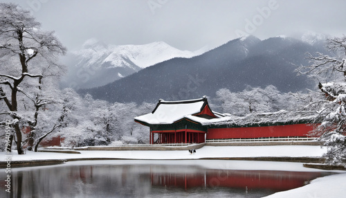Winter scenery in asia