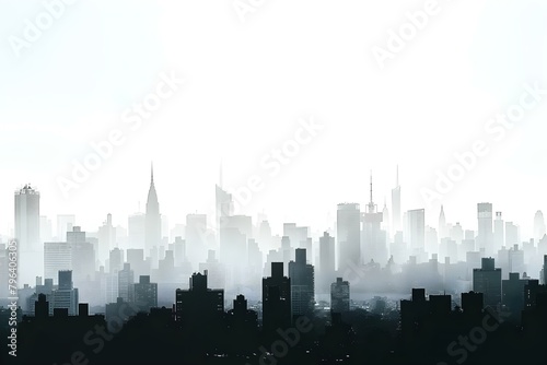 Isolated city skyline silhouette background with vast panoramic buildings. Concept Cityscape  Silhouette  Skyline  Panoramic  Buildings
