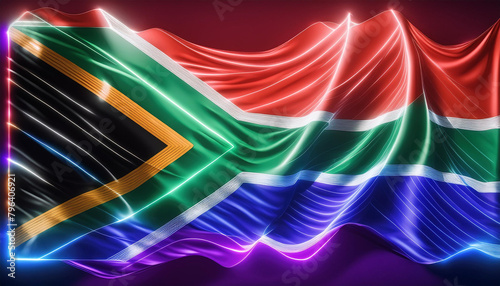 Neon South African Flag