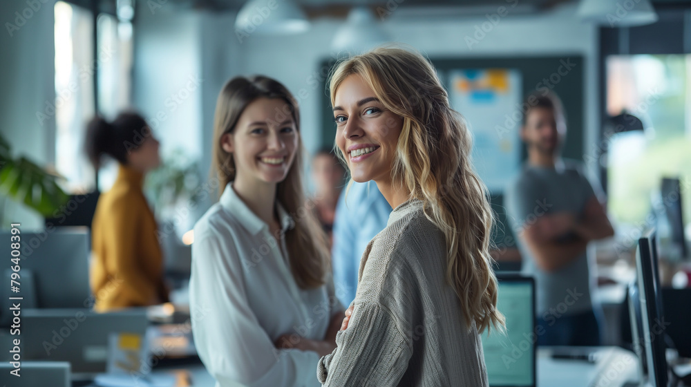 the management team, marketing team in the office, office people smiling at camera the management team, marketing team in the office, office people smiling at camera