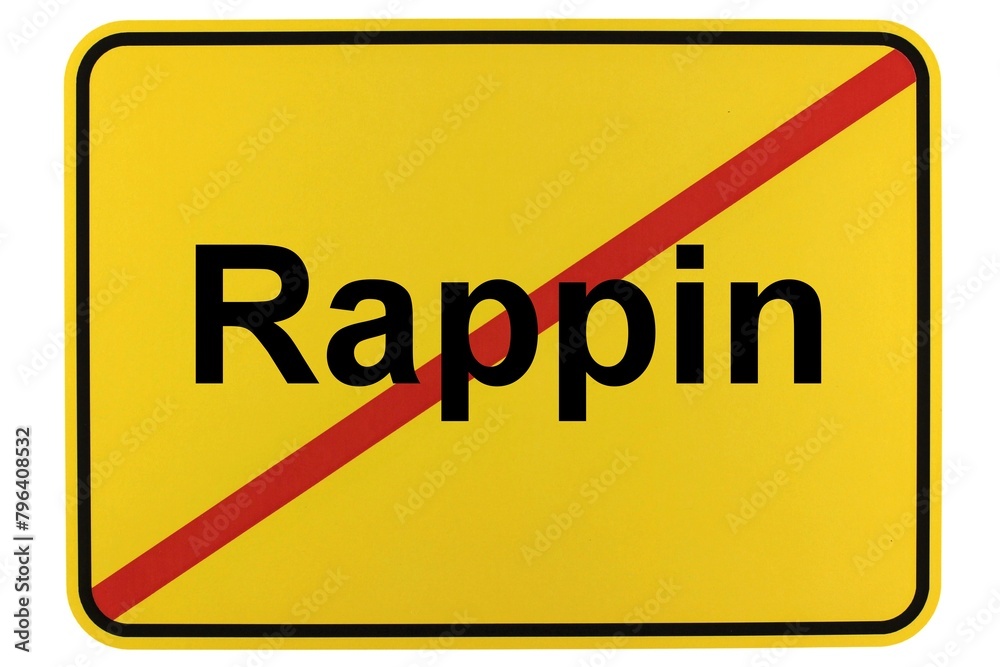 Illustration eines Ortsschildes der Gemeinde Rappin in Mecklenburg-Vorpommern Illustration eines Ortsschildes der Gemeinde Rappin in Mecklenburg-Vorpommern